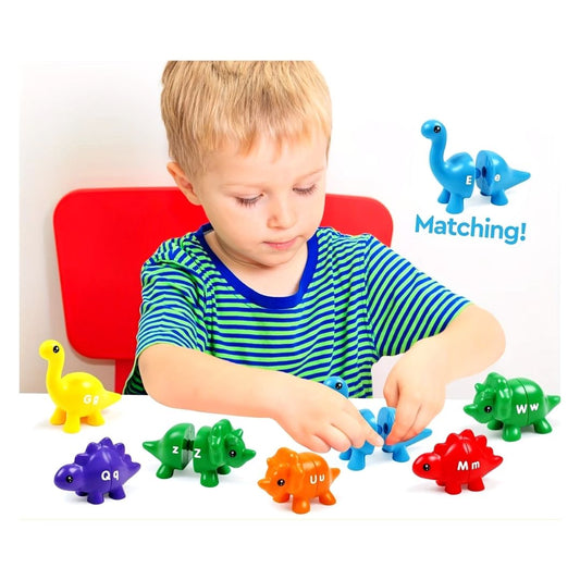 JUEGO DE ENCAJE DINOSAURIOS COLORES Y LE