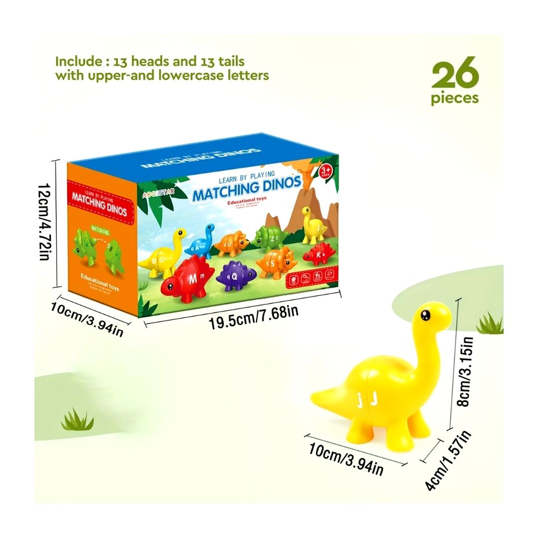 JUEGO DE ENCAJE DINOSAURIOS COLORES Y LE