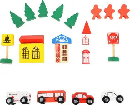 Pista de Autos y ciudad de madera