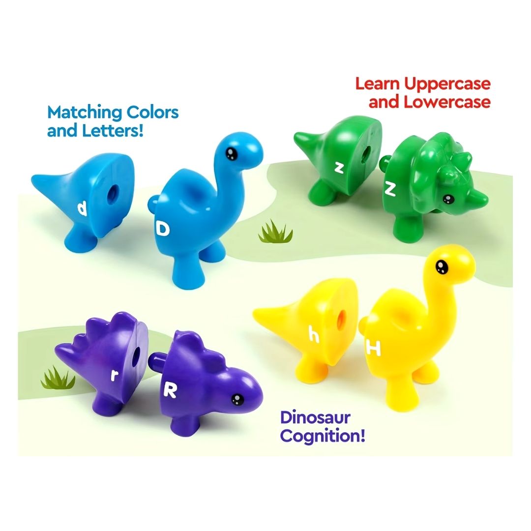 JUEGO DE ENCAJE DINOSAURIOS COLORES Y LE